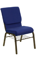 Church Chairs with Basket in Blue